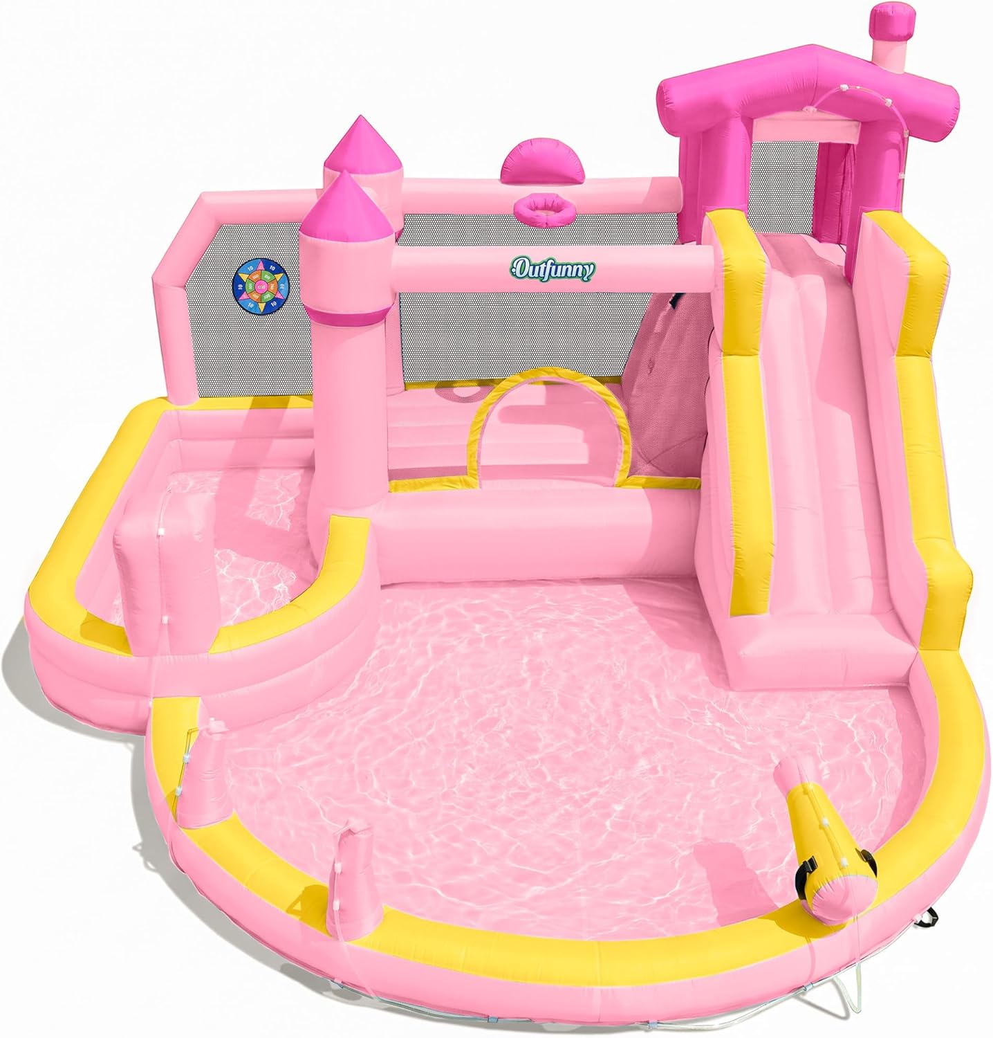Kids Outdoor Inflatable Water Slide - Toboggan aquatique gonflable rose pour enfants