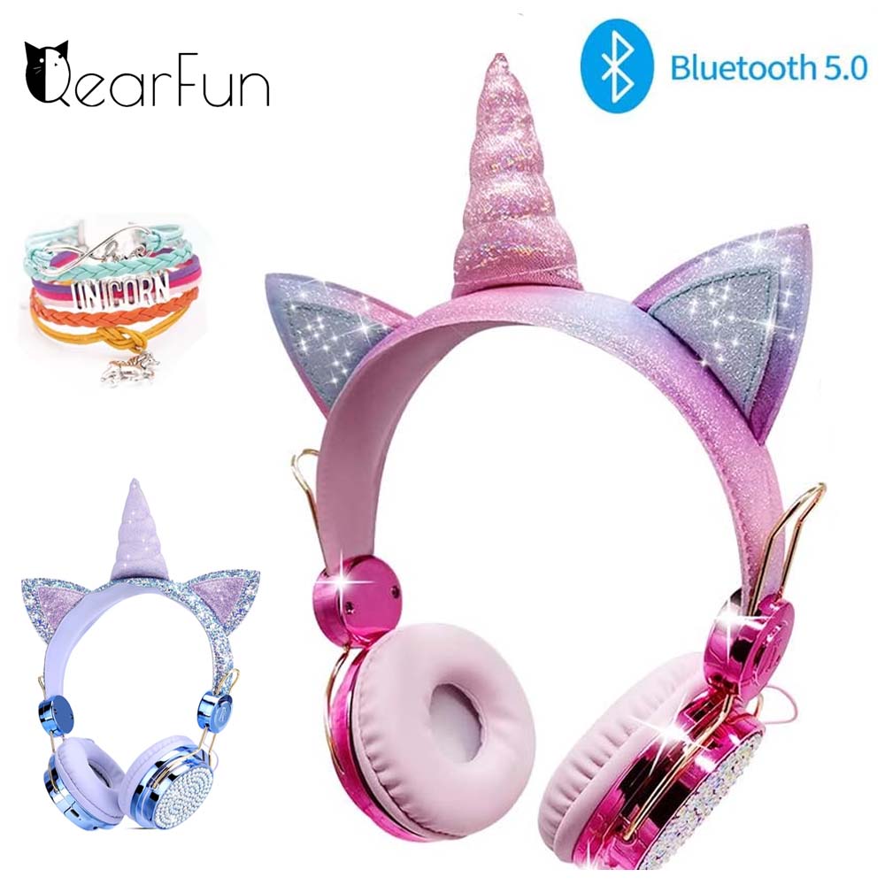 Kids Outdoor Music - Écouteurs sans fil licorne mignons pour