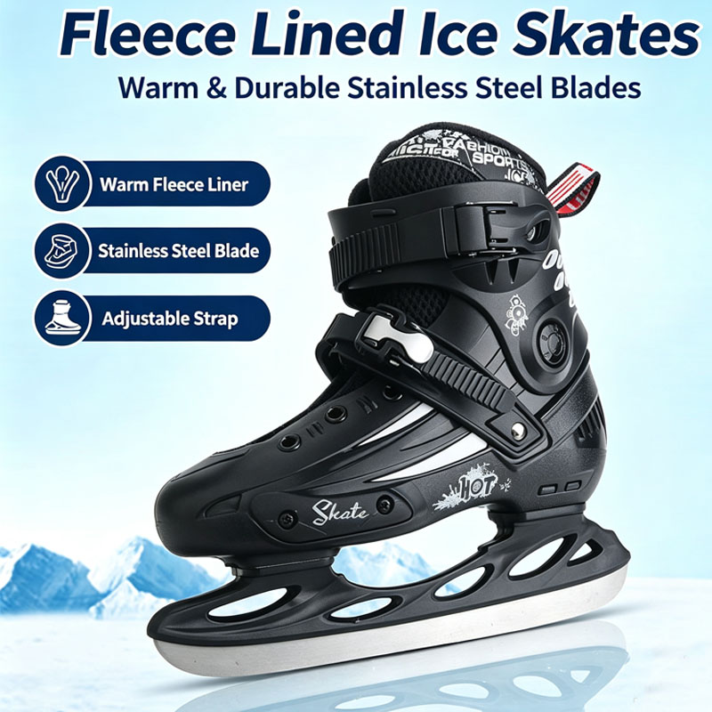 Kids Outdoor Shoes - Patins à glace chauds doublés de