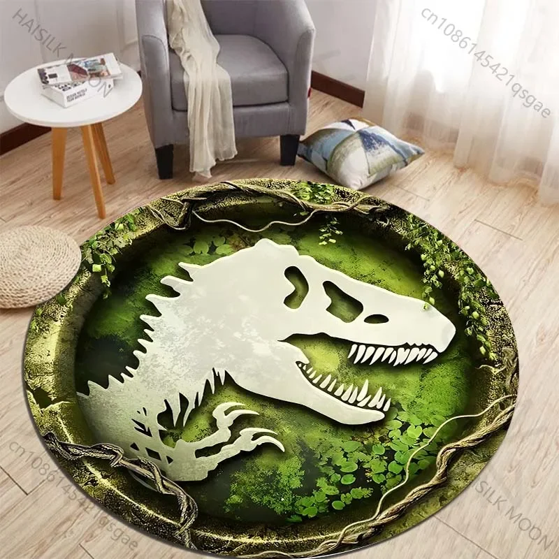 Kids Outdoor Area - Tapis ronds imprimé dinosaure HD 3D,