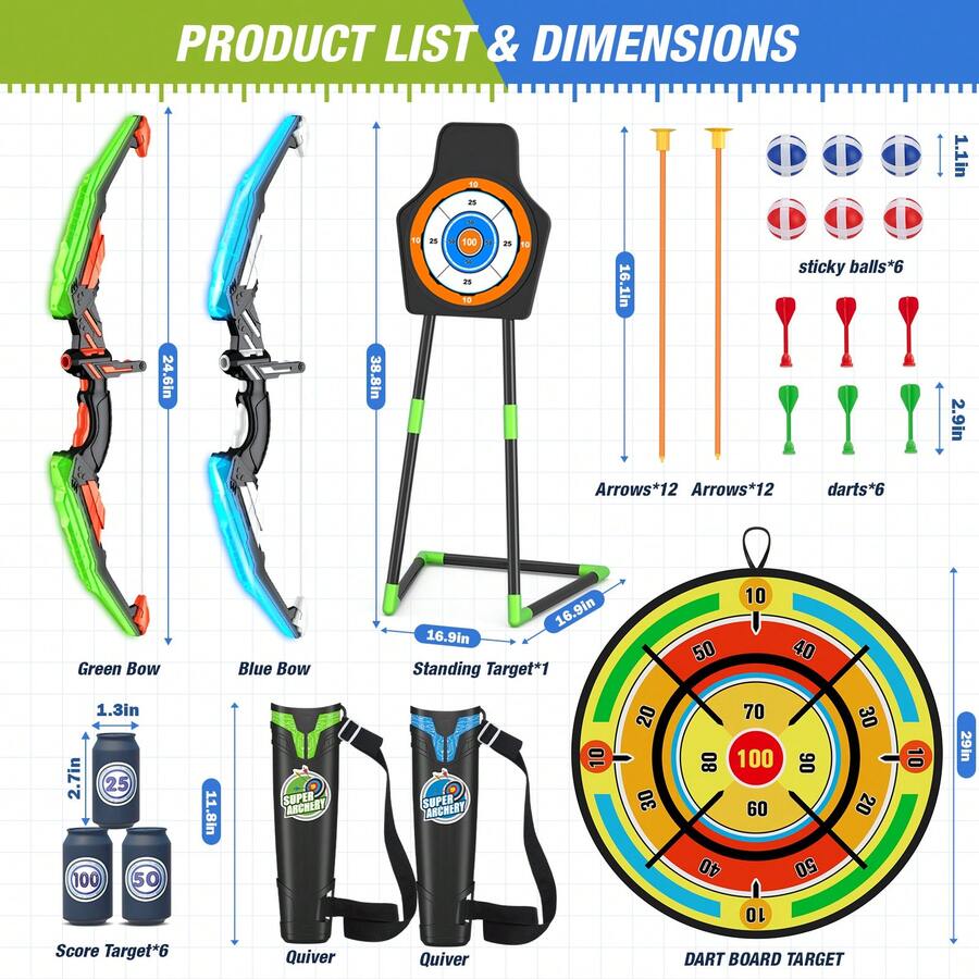 Kids Outdoor Archery Set - Lot de 2 arcs et flèches