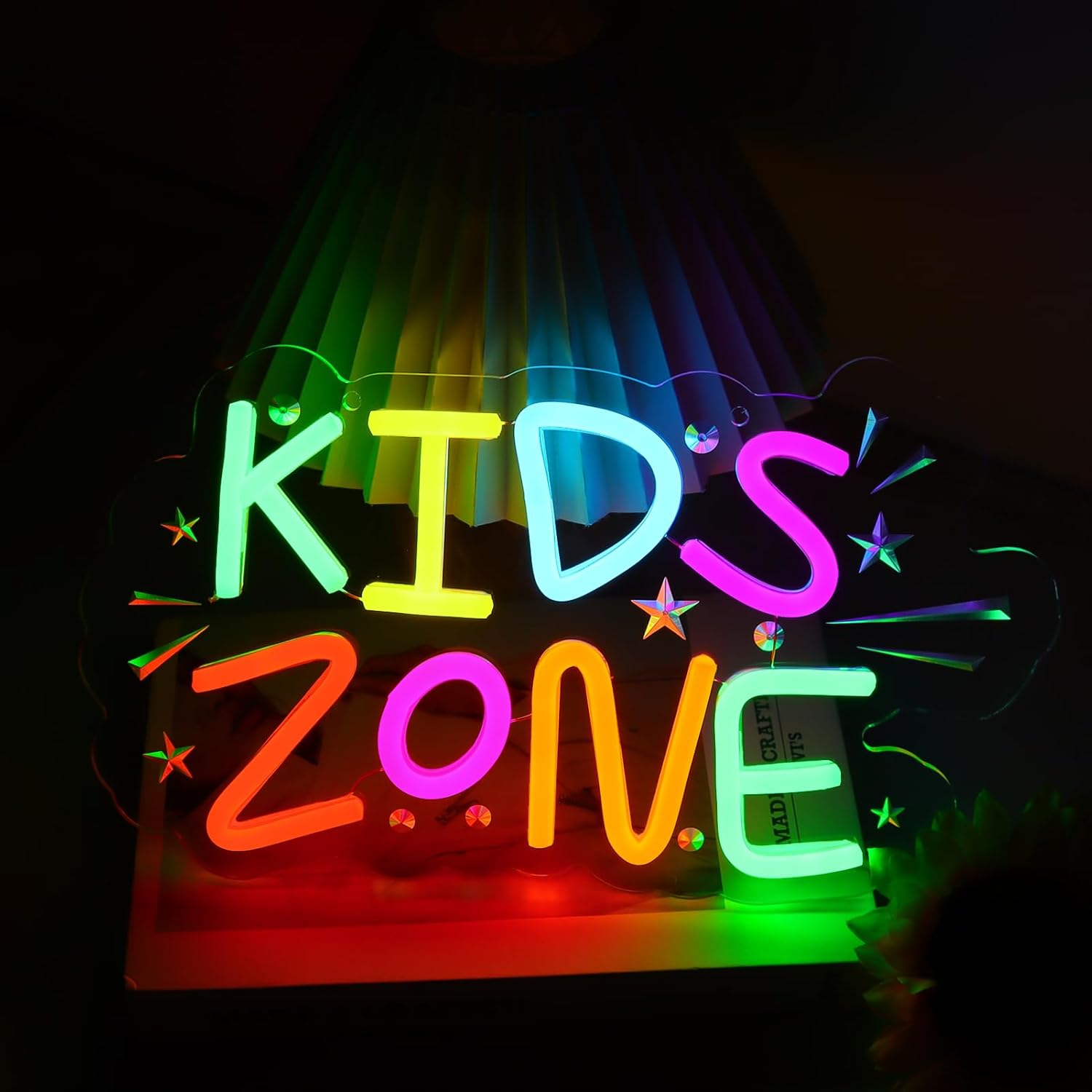 Kids Outdoor Zone - Lumière murale LED néon pour enfants,