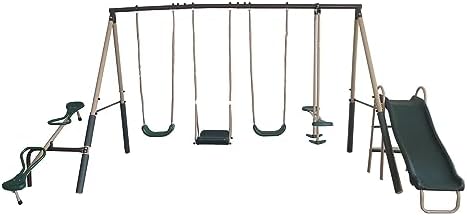 Kids Outdoor Slide Set - Ensemble de jeux d'extérieur en métal