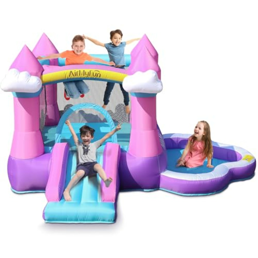 Kids Outdoor Inflatable Water Slide - Structure gonflable rose pour enfants de
