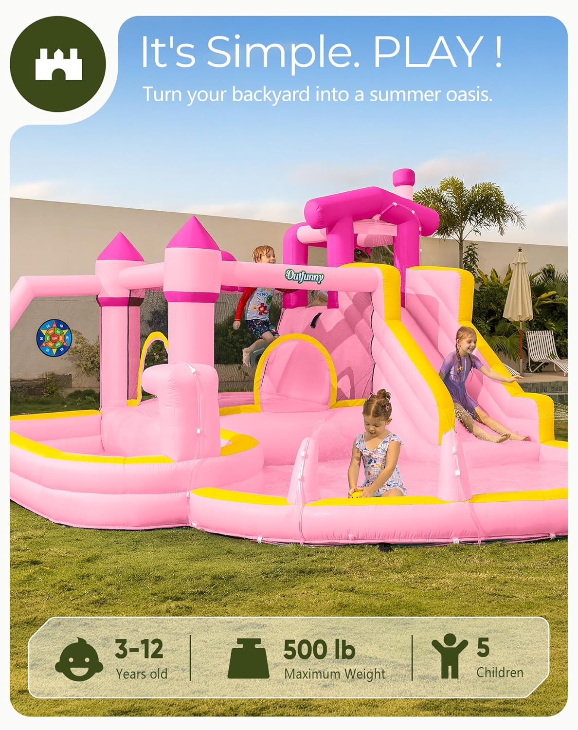 Toboggan aquatique gonflable r - Kids Outdoor Inflatable Water Slide avis et prix