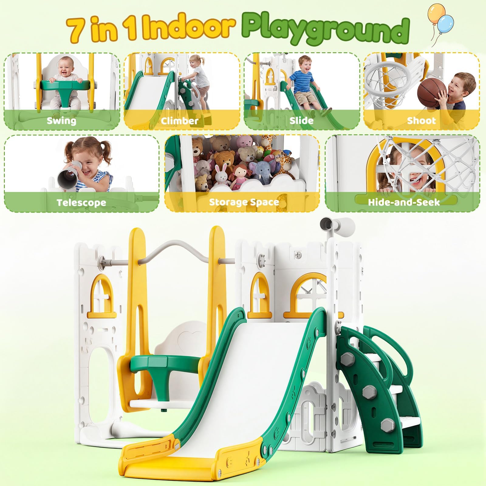 Ensemble de jeux 7 en 1 pour t - Kids Outdoor Slide Set avis et prix