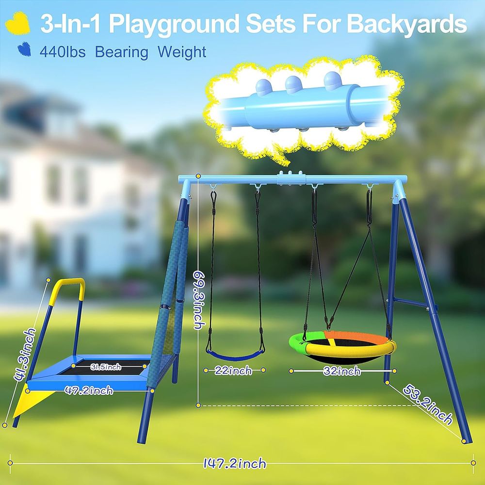 Balançoire 3-en-1 pour enfants - Kids Outdoor Zone avis et prix