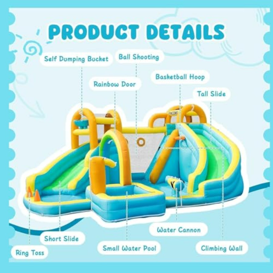 Toboggan aquatique gonflable d - Kids Outdoor Inflatable Water Slide avis et prix