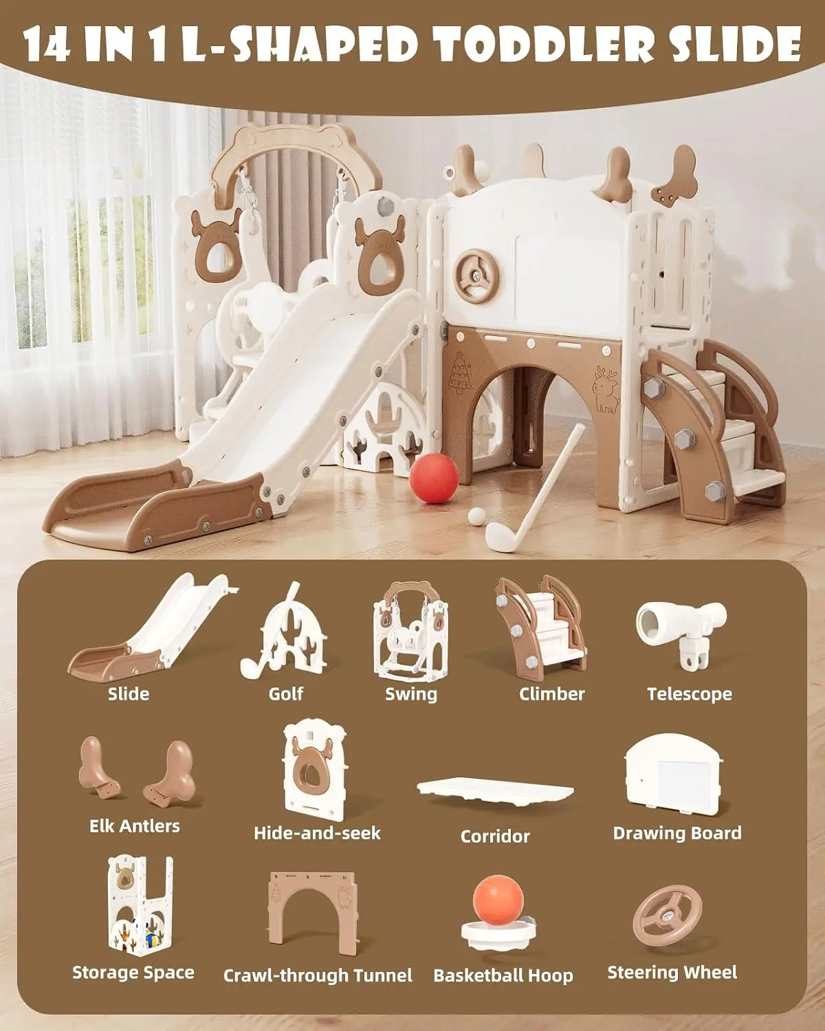 Ensemble toboggan et balançoir - Kids Outdoor Slide Set avis et prix