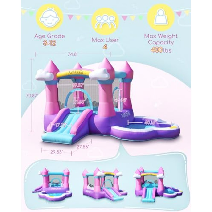 Structure gonflable rose pour  - Kids Outdoor Inflatable Water Slide avis et prix