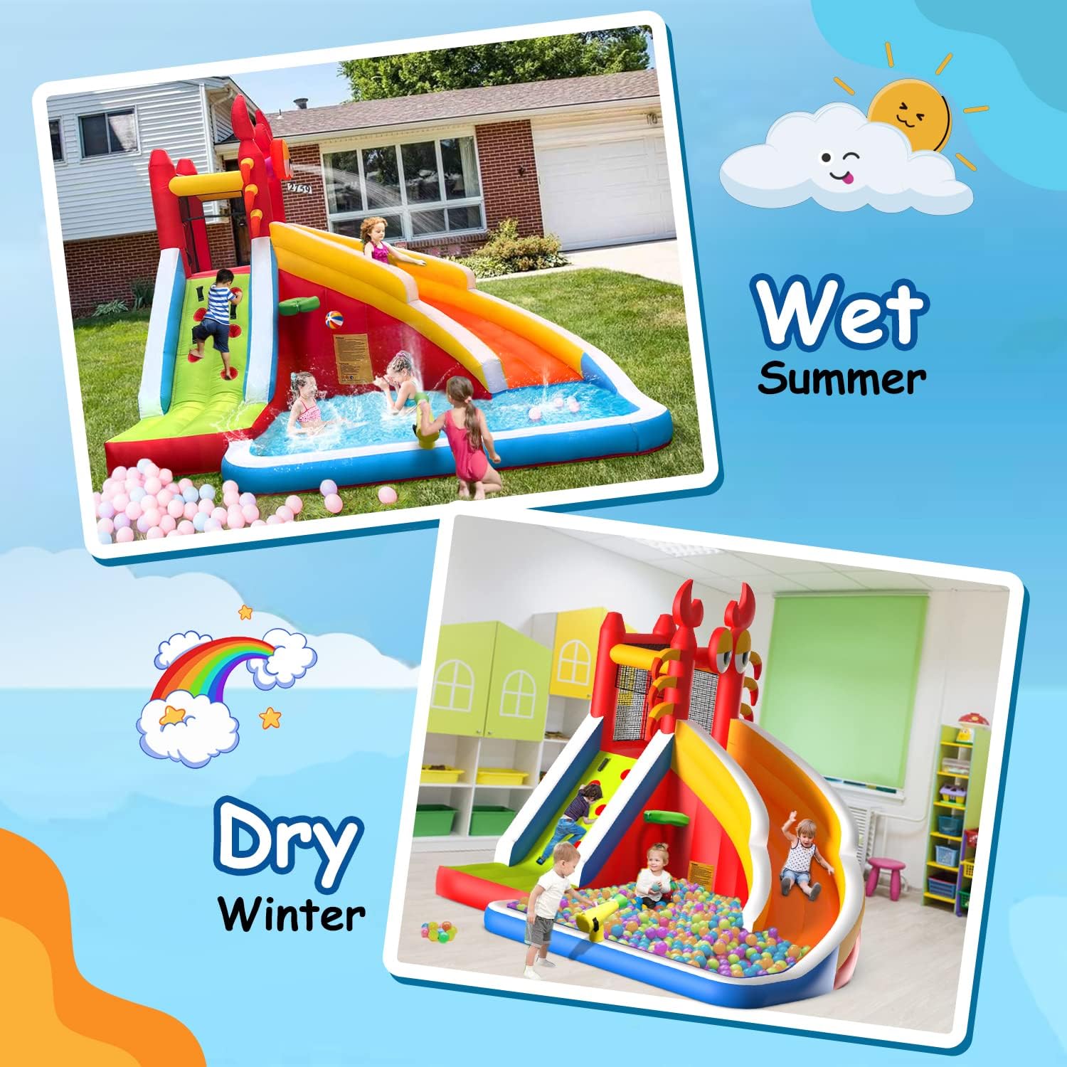 Grande structure gonflable ave - Kids Outdoor Inflatable Water Slide avis et prix