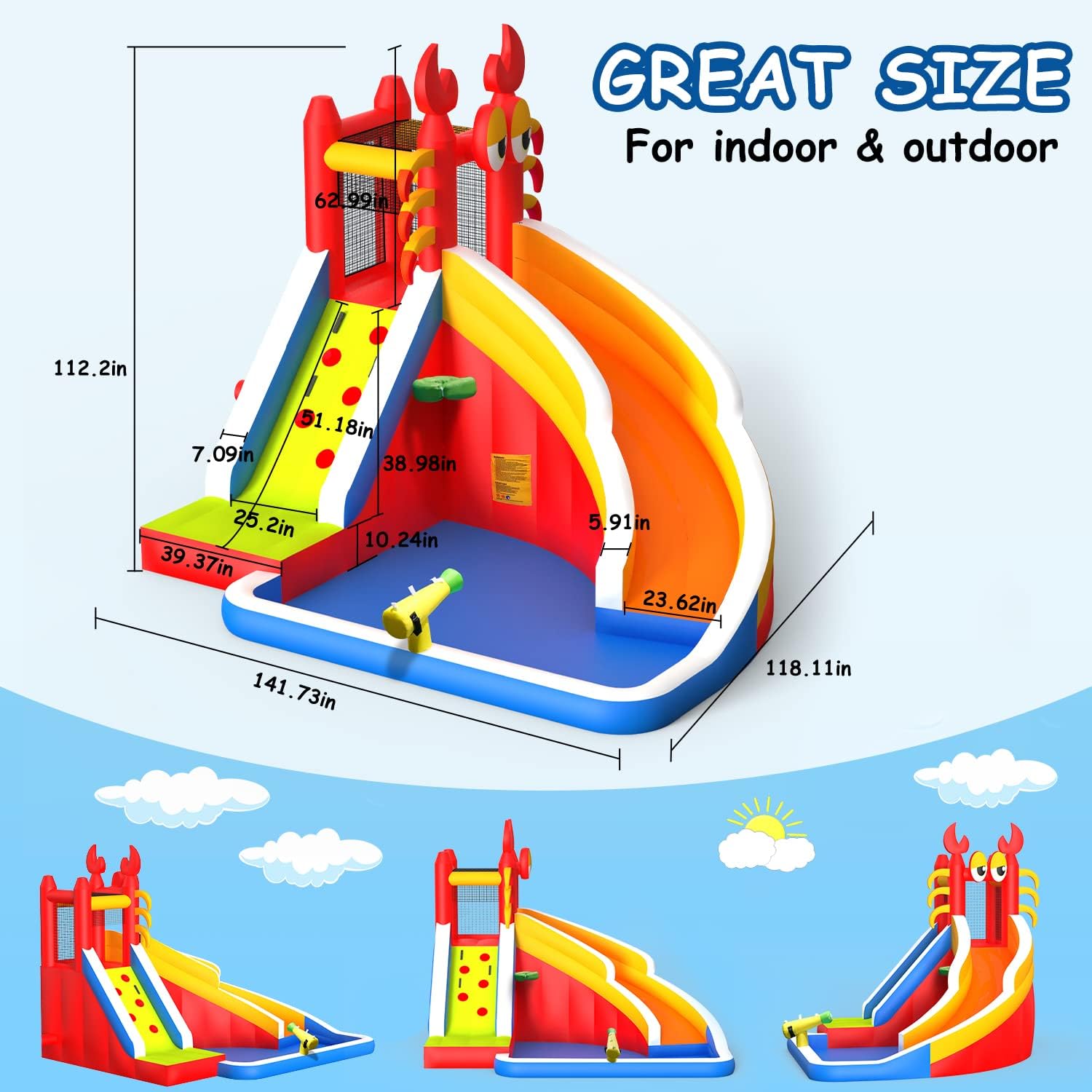 Grande structure gonflable ave - Kids Outdoor Inflatable Water Slide avis et prix