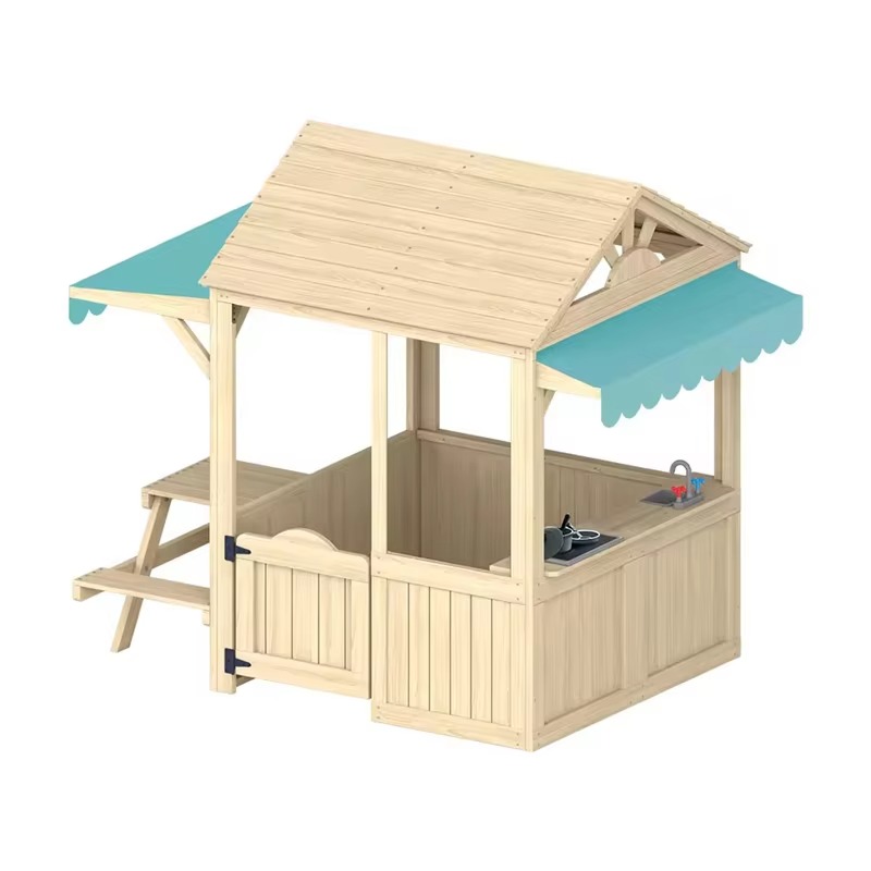 Maison de jeu en bois pour enf - Kids Outdoor House With Kitchen avis et prix