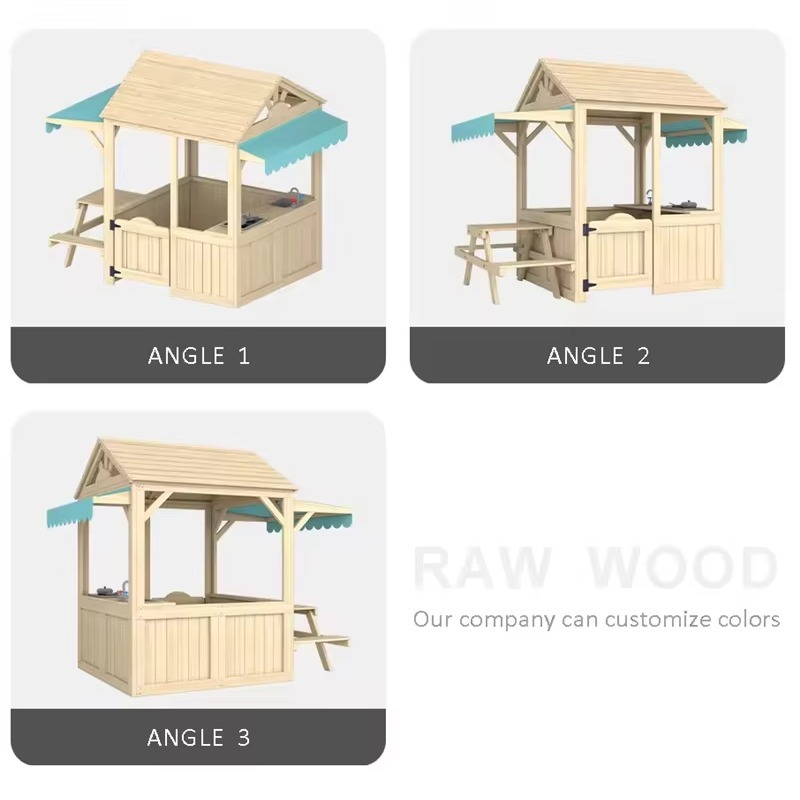 Maison de jeu en bois pour enf - Kids Outdoor House With Kitchen avis et prix